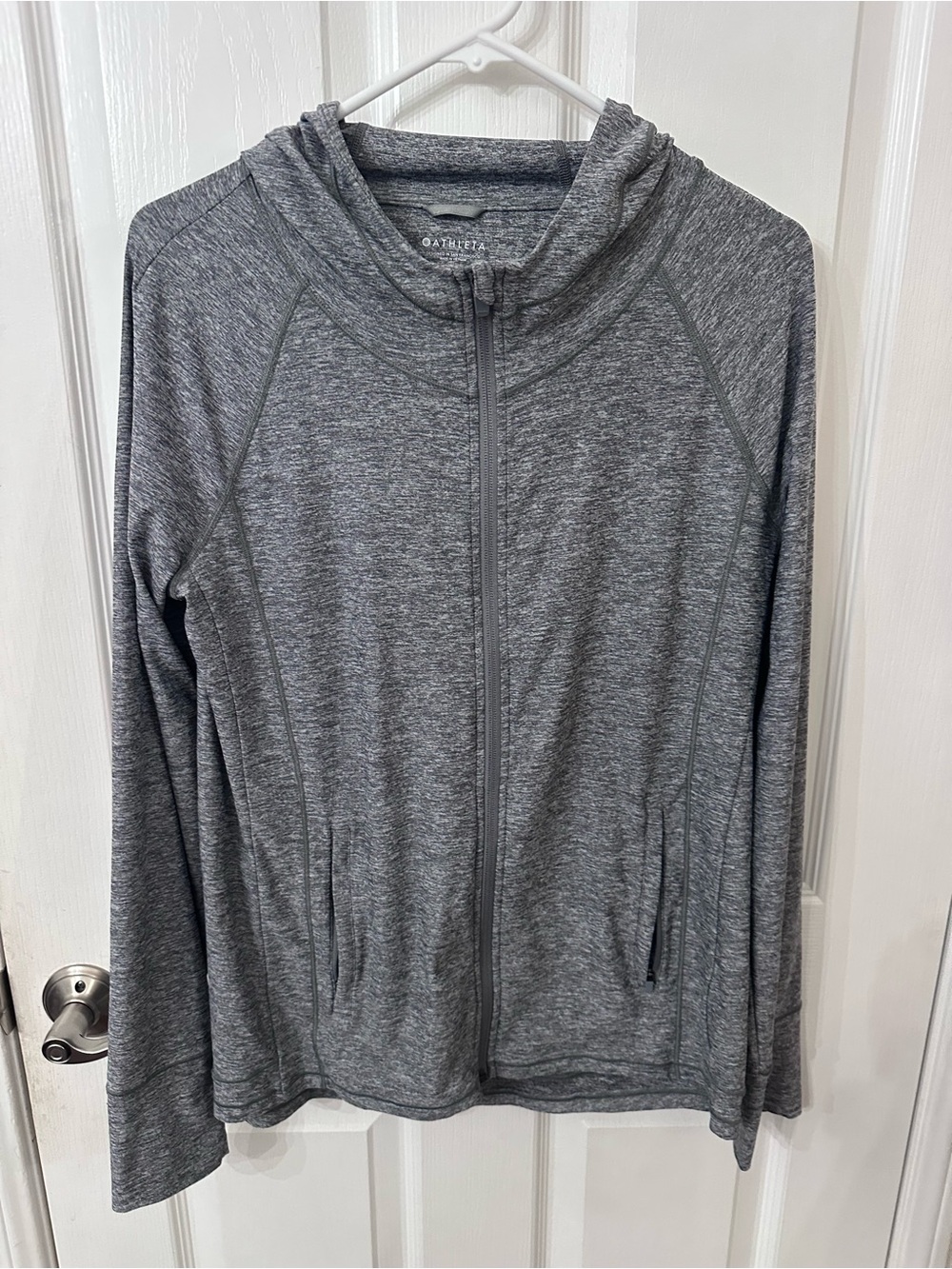 Athleta Heather Gray Full Zip Active Hoodie Jacket - Women's Medium